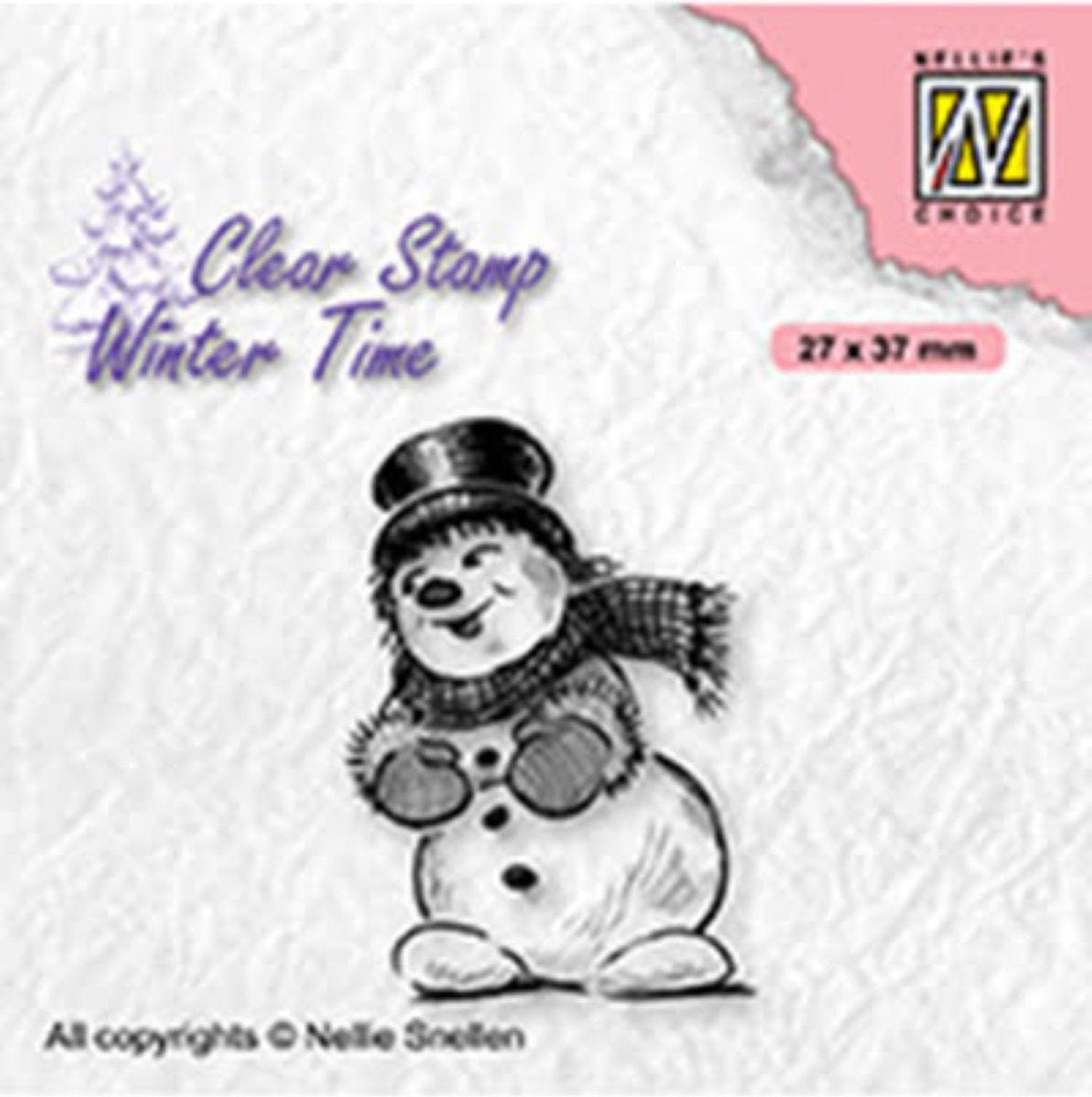 Clear Stamp - Winter Time - Shy Snowman With Top Hat WT006