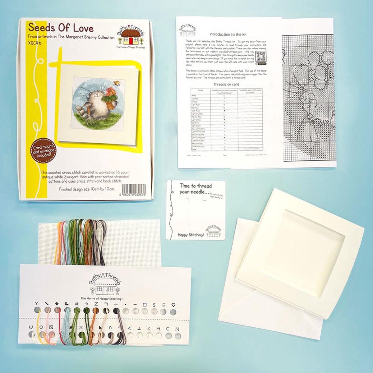 Kit de broderie pour cartes de vœux – Graines d'amour XGC46
