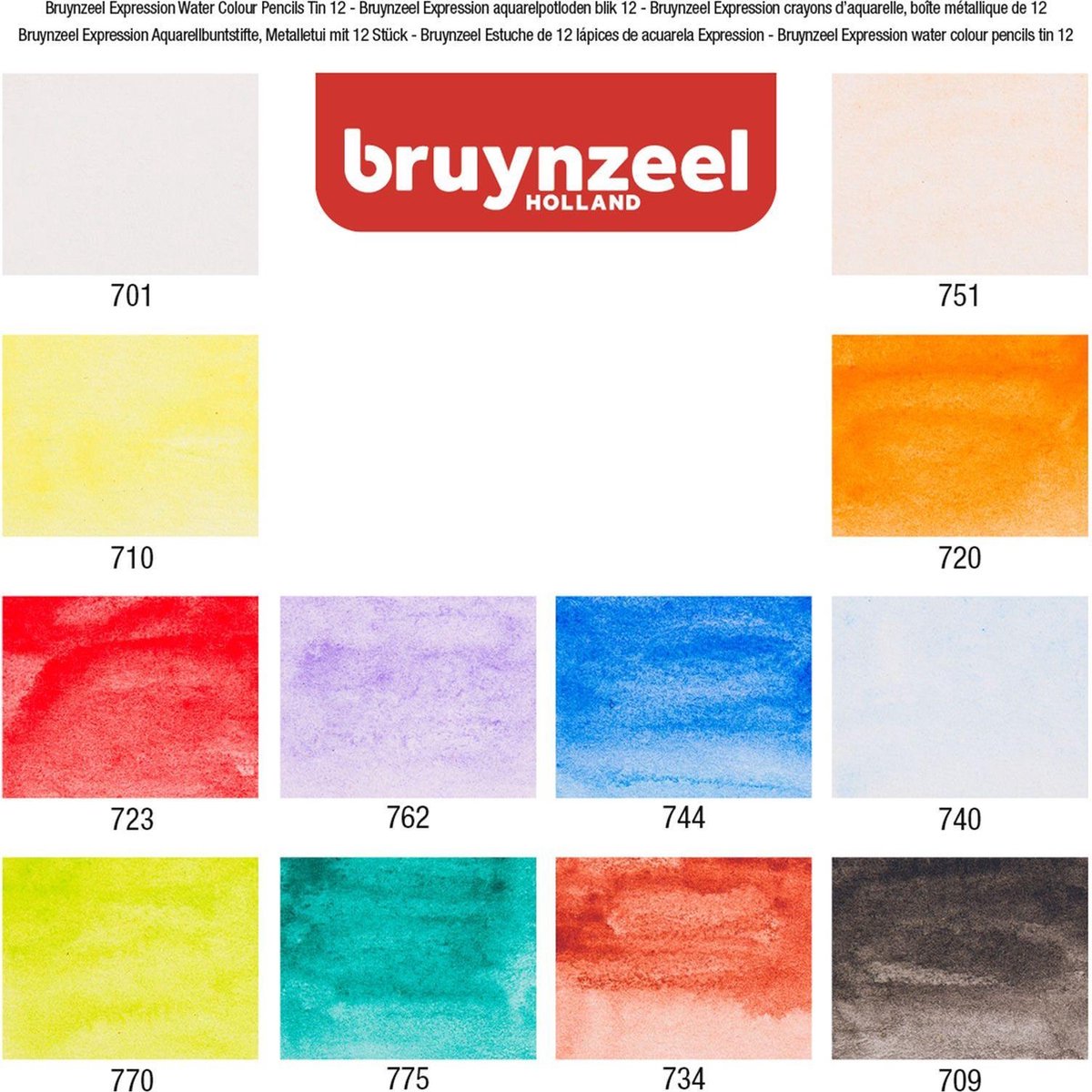 Kleurpotloden Set in Blik - Expression Water Colour Pencils - 12 Kleuren