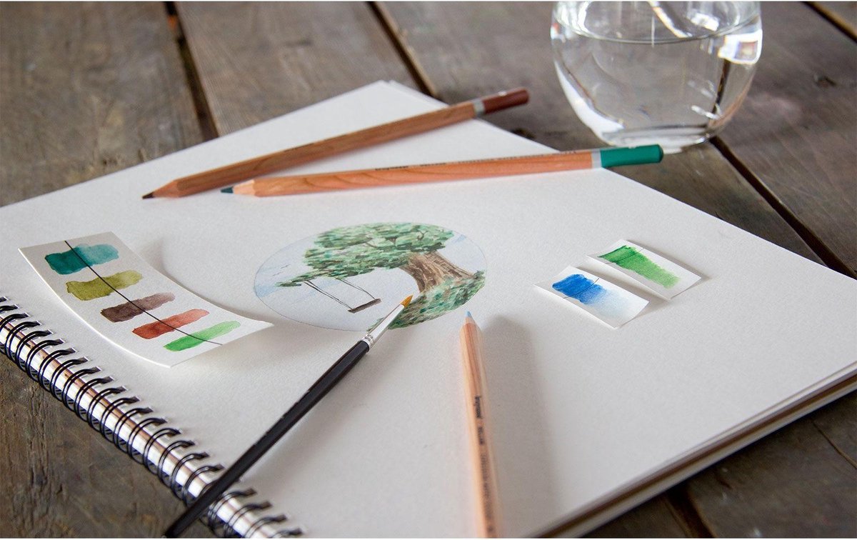 Kleurpotloden Set in Blik - Expression Water Colour Pencils - 12 Kleuren
