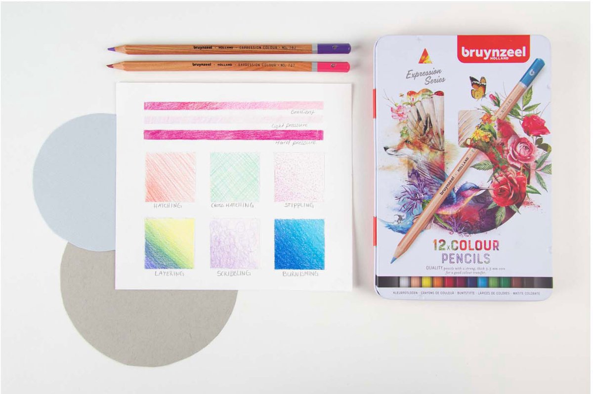 Kleurpotloden Set in Blik - Expression Colour Pencils - 12 Kleuren