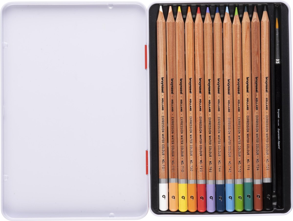 Kleurpotloden Set in Blik - Expression Water Colour Pencils - 12 Kleuren