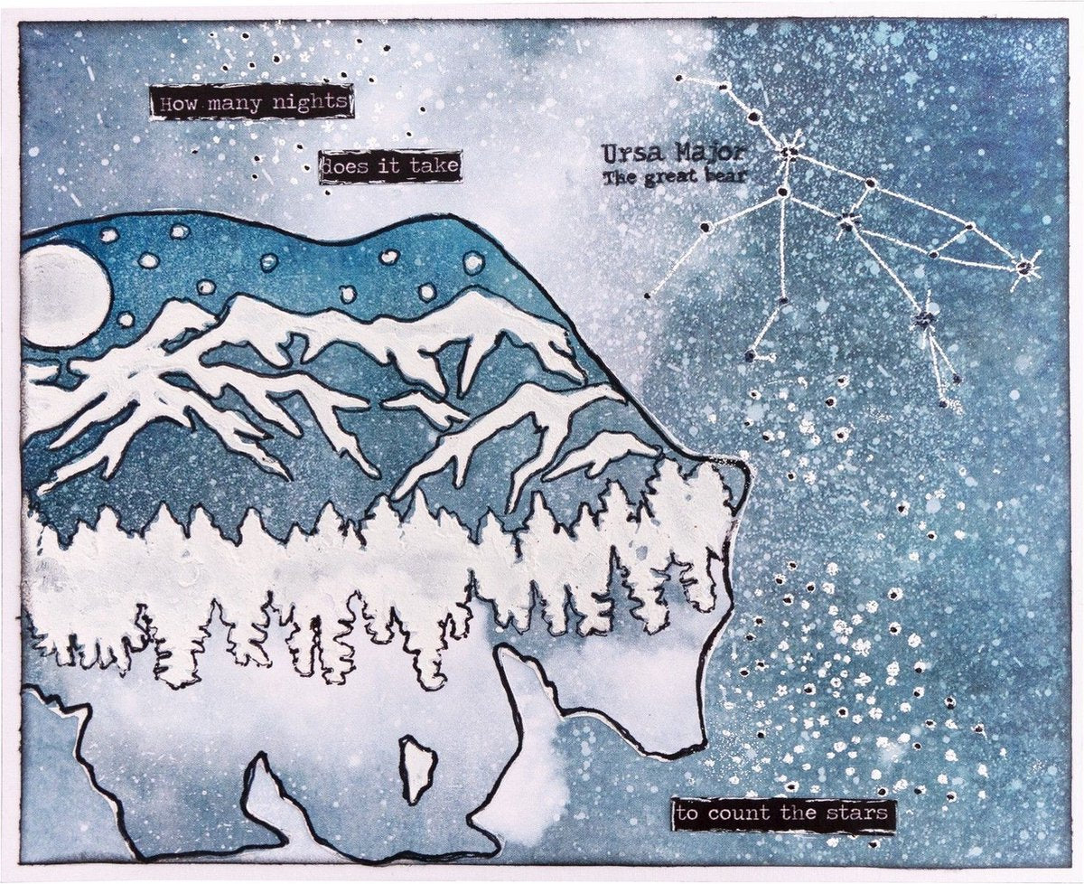 Stencil - Moon Flower 74 - Polar Bear