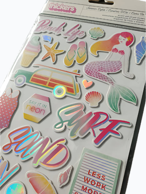 3D Stickers - Summer Lights Thickers Holographic Foil Icon Stickers 310269