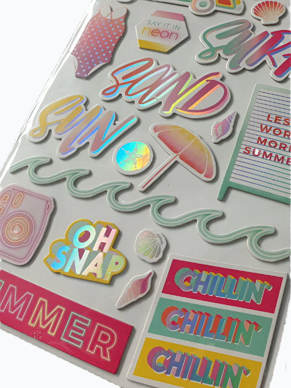 3D Stickers - Summer Lights Thickers Holographic Foil Icon Stickers 310269