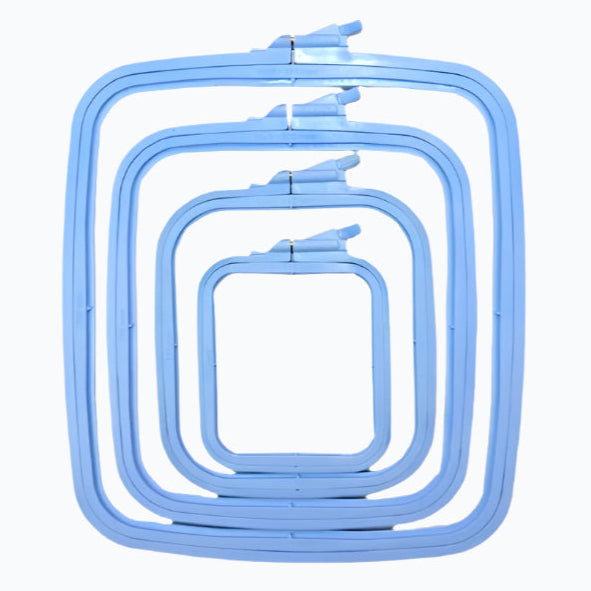 Rechthoekige Kunststof Borduurring - Blauw - Verschillende maten