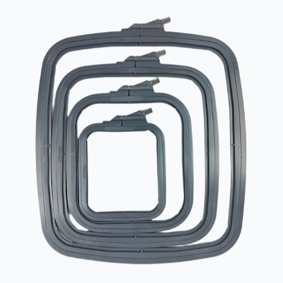 Rechthoekige Kunststof Borduurring - Donkergrijs - Verschillende maten