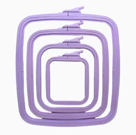 Rechthoekige Kunststof Borduurring - Lila - Verschillende maten