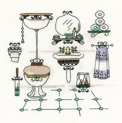 Embroidery kit - Bathroom Interior
