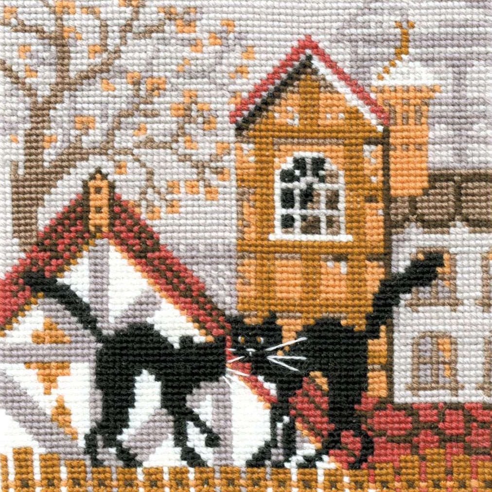 Embroidery kit - City & Cats, Autumn 613