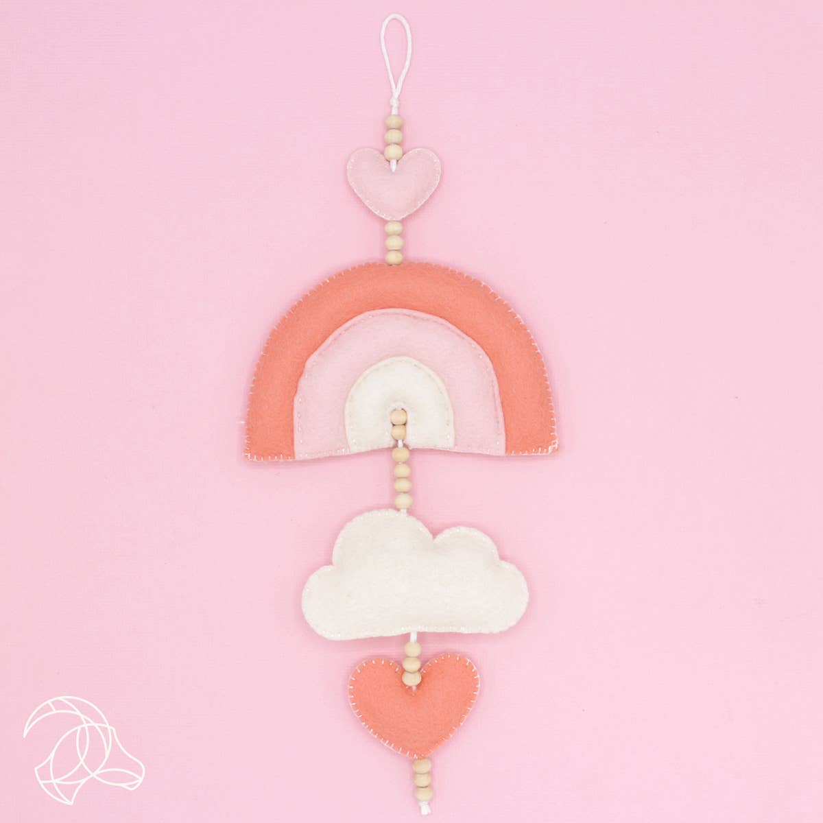 Kit de feutre DIY - Décoration murale arc-en-ciel - Rose