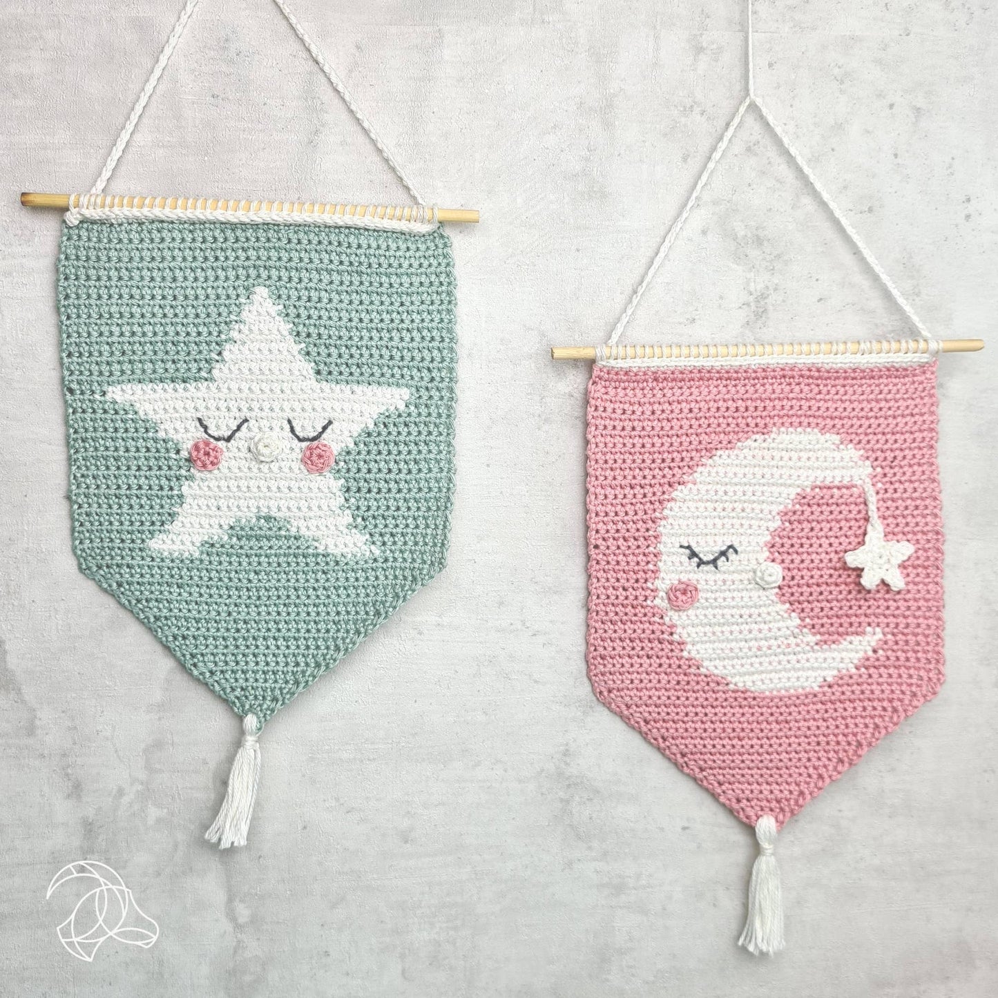 Kit de crochet DIY - Décoration murale en forme de lune