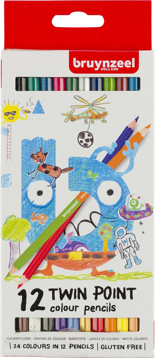 Kleurpotloden Set - Kids Twin Point Colour Pencils - 24 Kleuren