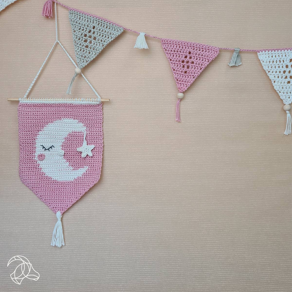 Kit de crochet DIY - Décoration murale en forme de lune