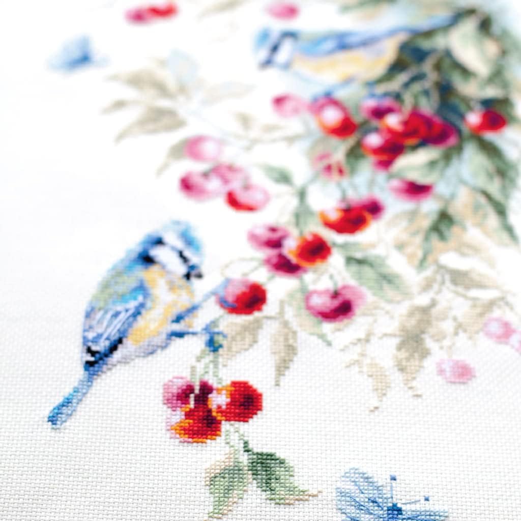 Embroidery Kit - Blue Tits And Cherry 130-021