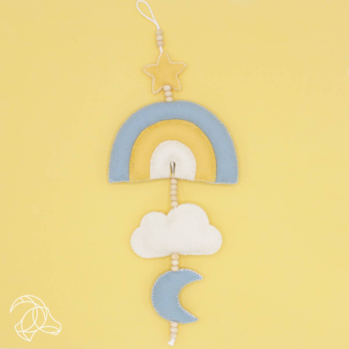 Kit de feutre DIY - Décoration murale arc-en-ciel - Bleu