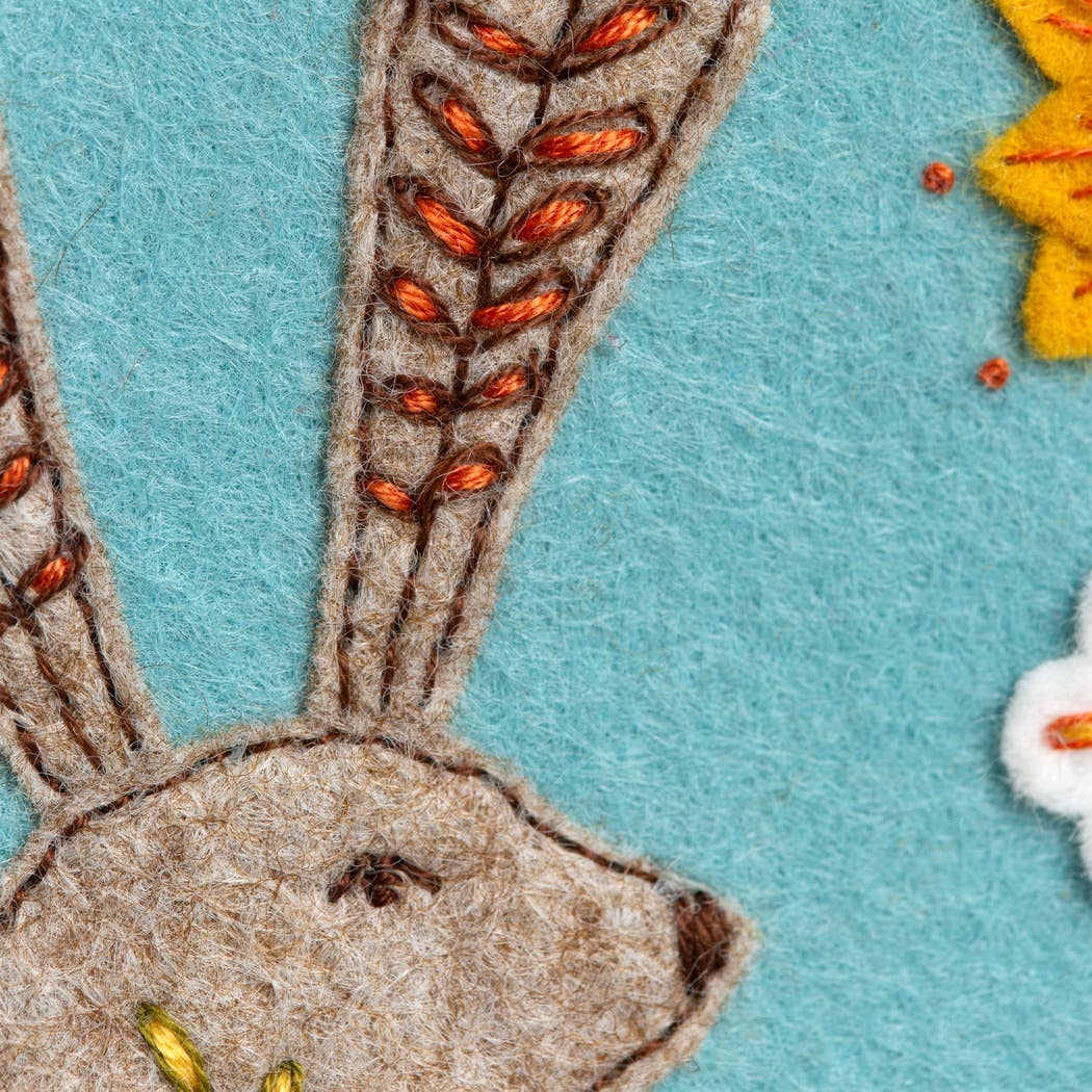 Embroidery Kit with Felt Applique - Wild Hare