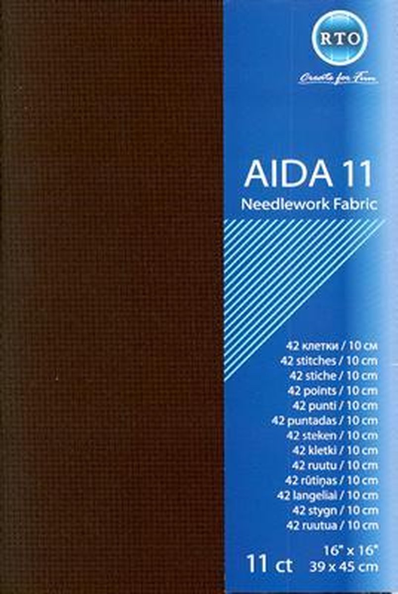 Borduurstof Aida 11 ct - 39x45 cm - Black