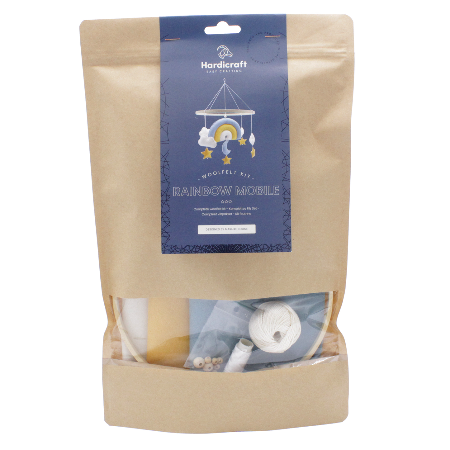 DIY Viltpakket - Regenboog Mobiel - Blauw