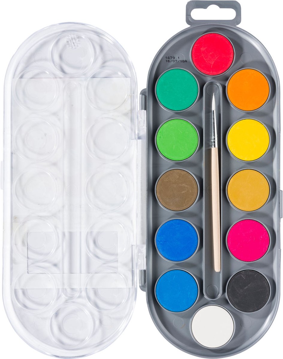 Watercolor Set - Basic Colors - 12 Pieces