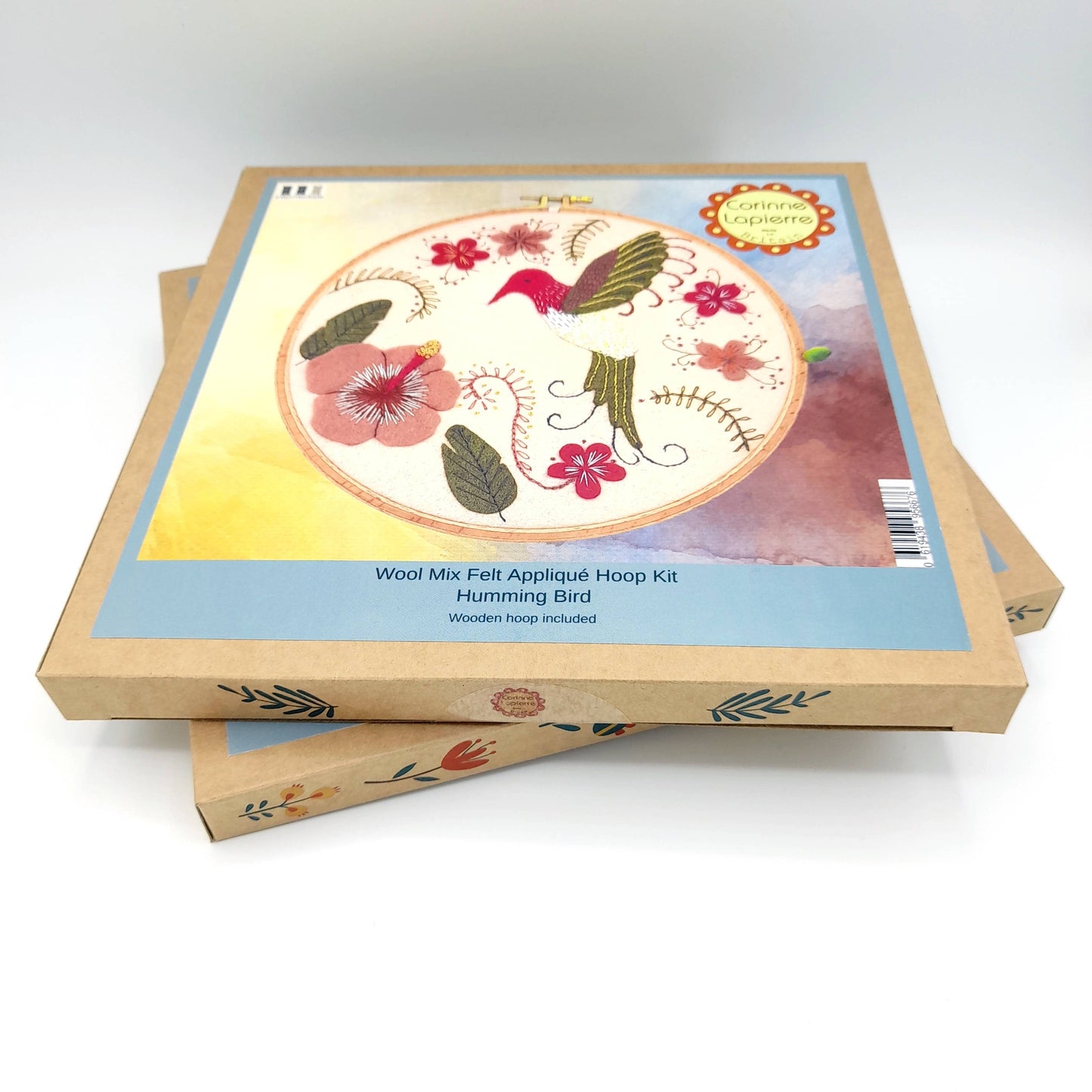 Kit de bricolage pour cerceau d'appliqué colibri