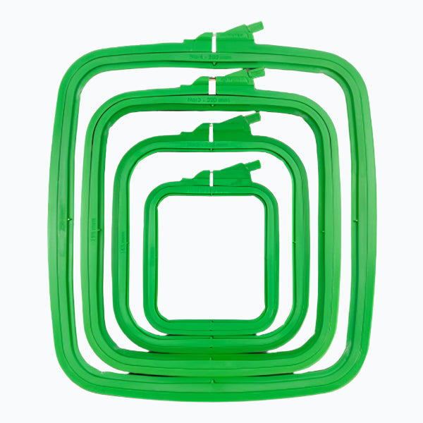 Rechthoekige Kunststof Borduurring - Groen - Verschillende maten