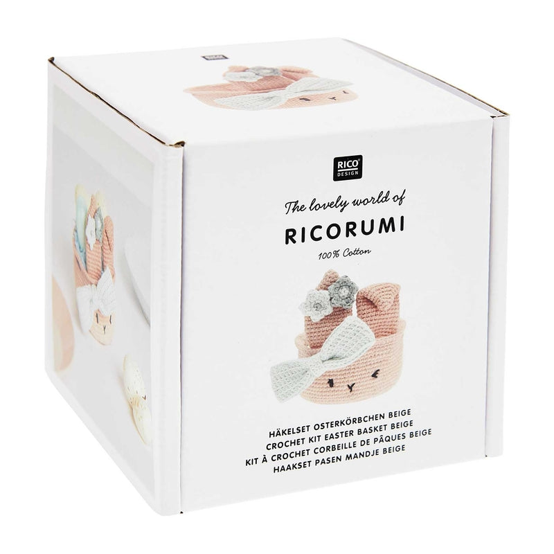 Kit de crochet DIY - Panier de Pâques Ricorumi Lapin - Beige