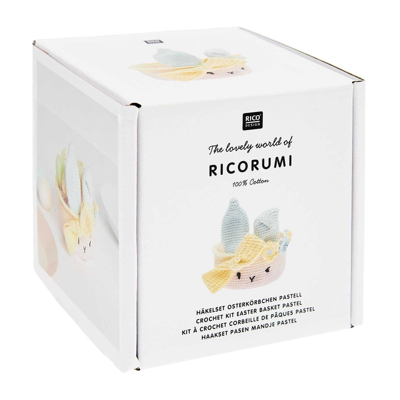 Kit de crochet DIY - Panier de Pâques Ricorumi Lapin - Pastel
