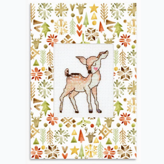 Wenskaart Borduurpakket - Deer