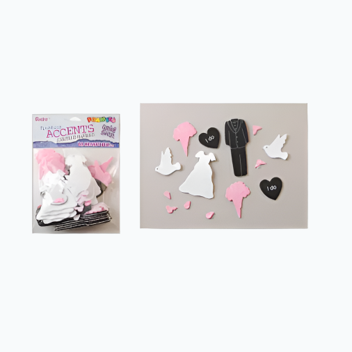 Autocollants en mousse 3D - Foamies - Mariage 66 pièces