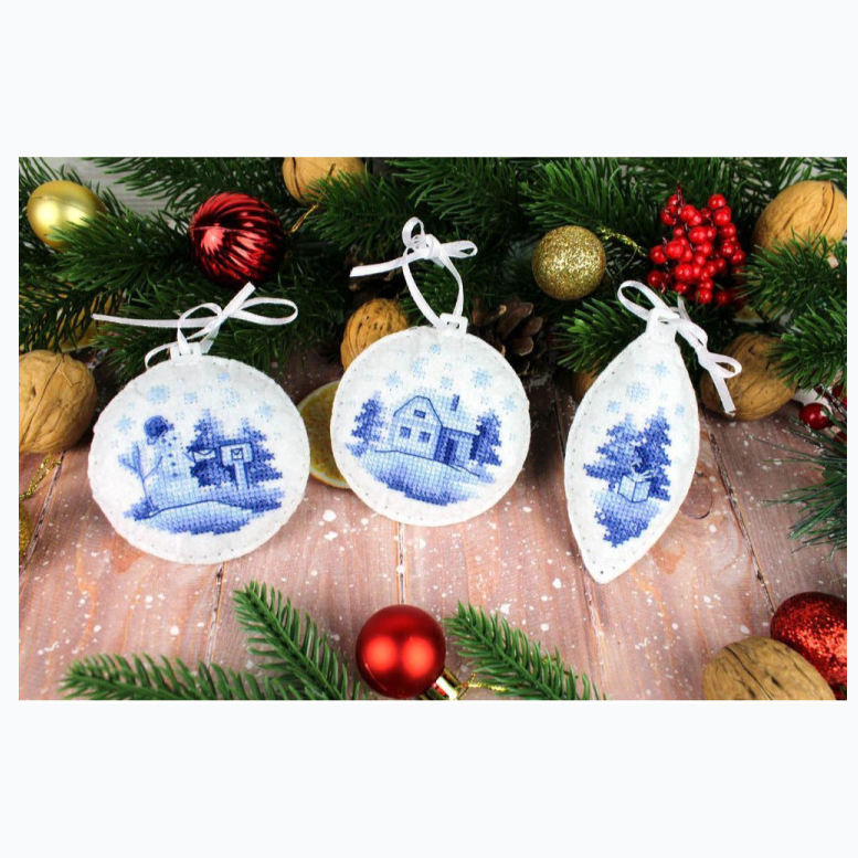 Kit de broderie avec feutre - Pendentifs pour Noël T-1073