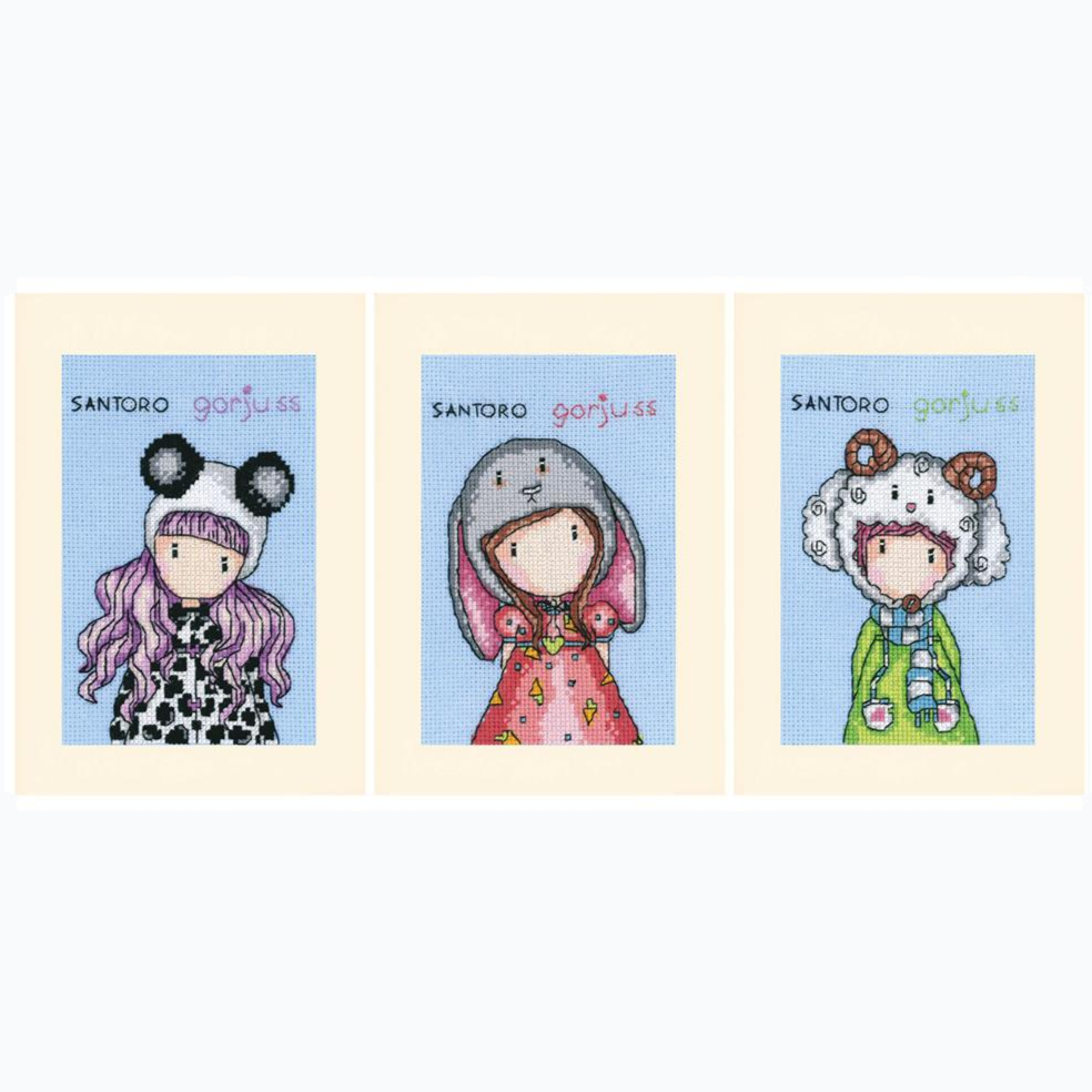 Kit de broderie pour cartes de vœux - Gorjuss - Lot de 3 PN-0203585
