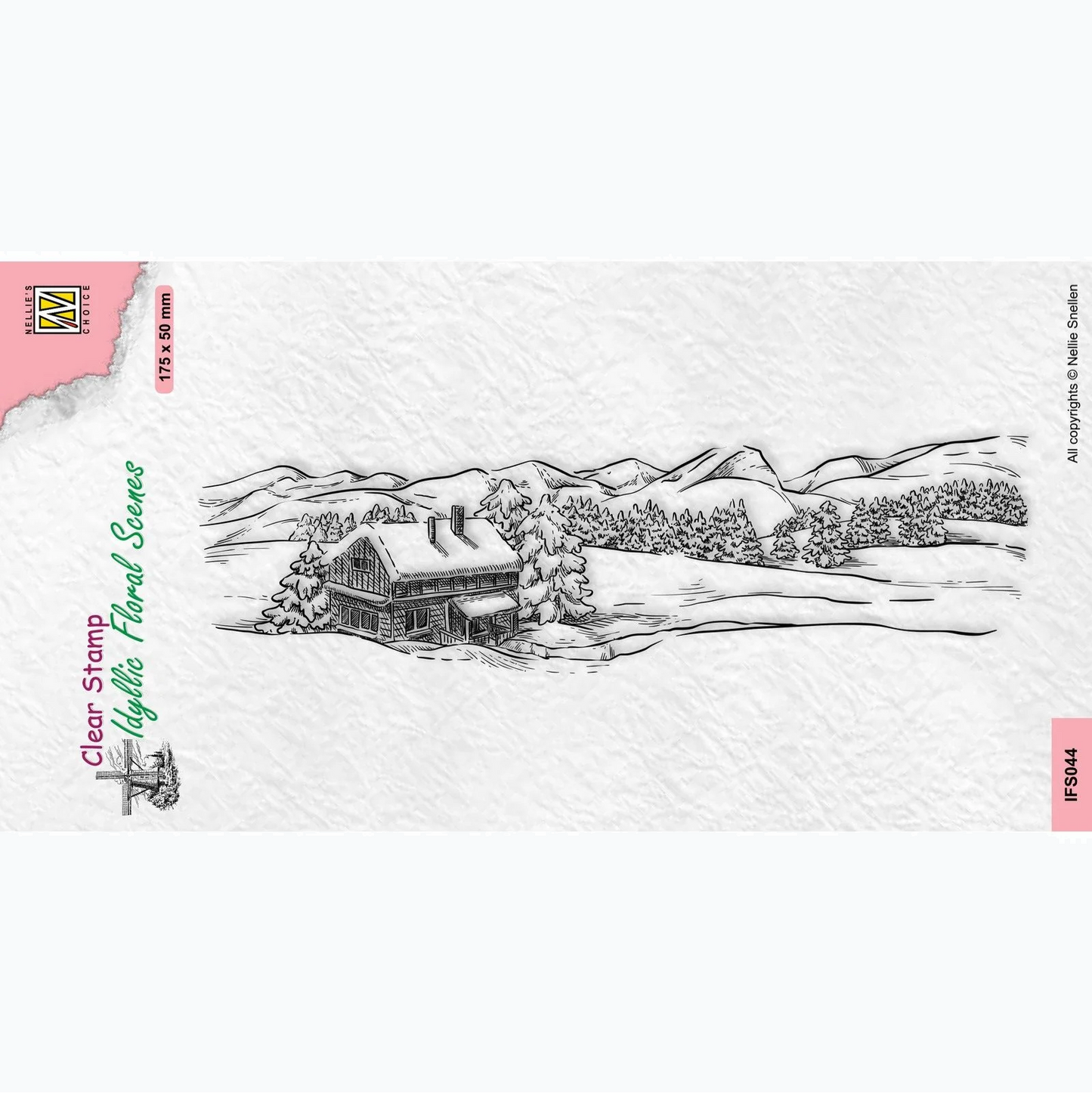 Clear Stamp - Nellie's Choice - Idyllic Floral Scenes: Snow Landscape IFS044