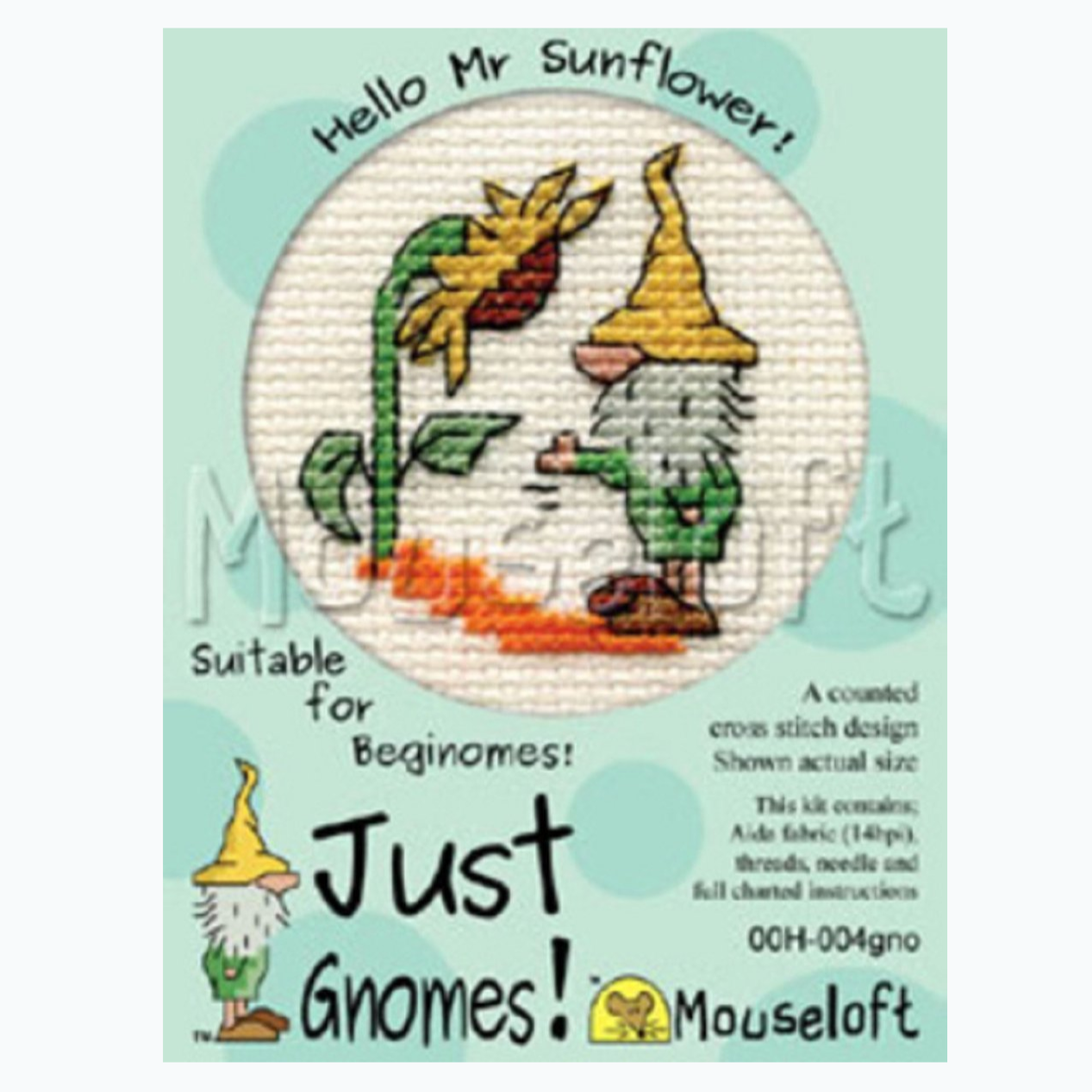 Borduurpakket Just Gnomes - Hello Mr Sunflower!