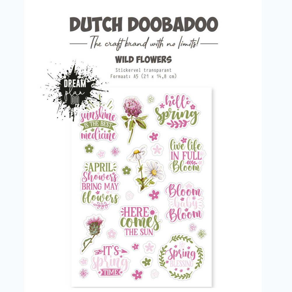 DDBD Sticker Art - Wild Flowers A5 Transparent
