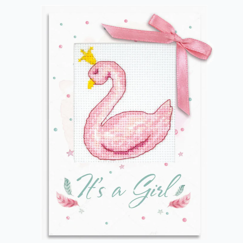 Wenskaart Borduurpakket - It's A Girl