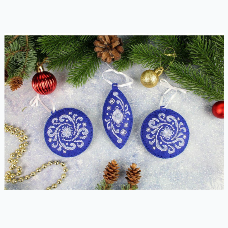 Kit de broderie avec feutre - Pendentifs pour Noël T-1072