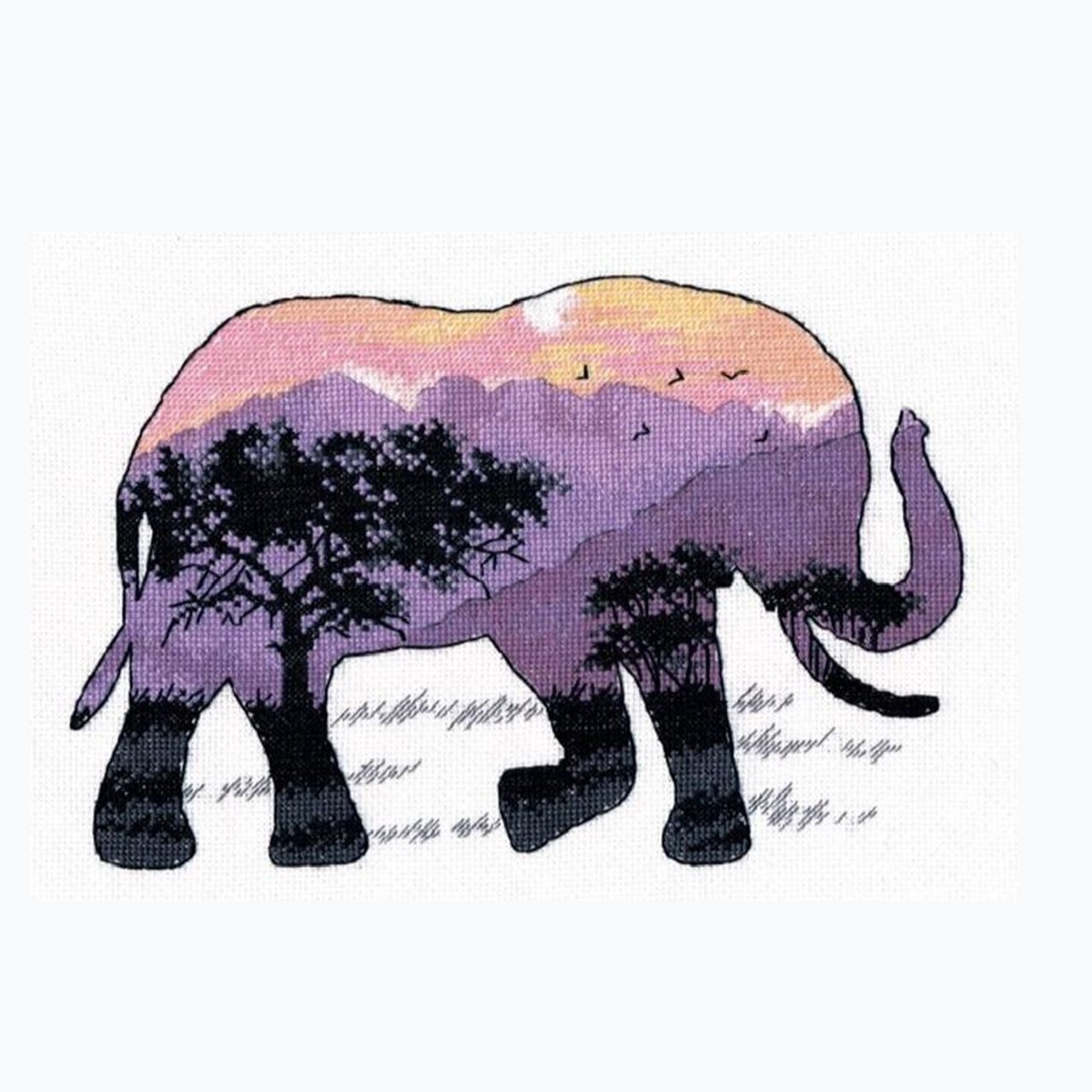 Borduurpakket - Animal World. Elephant S1049