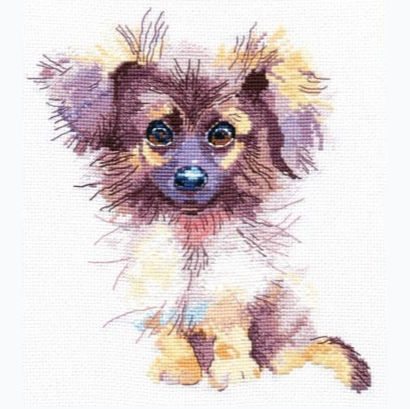 Borduurpakket - Fluffy Puppy