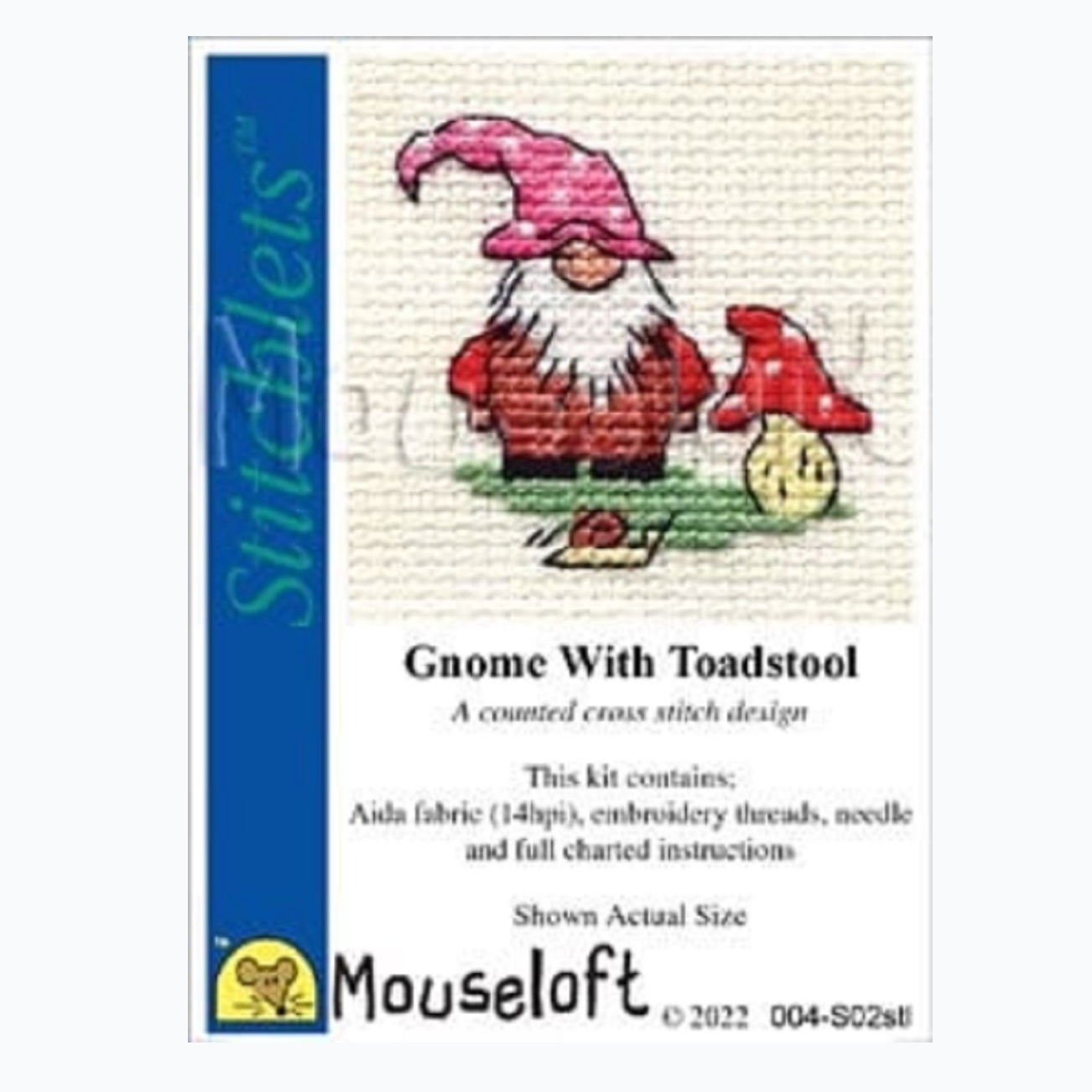 Borduurpakket Just Gnomes - Gnome With Toadstool