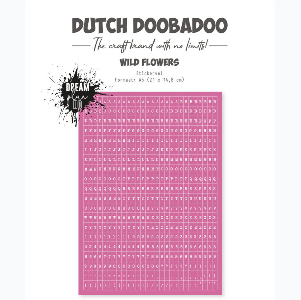 DDBD Sticker Art - Wild Flowers A5 Alphabet