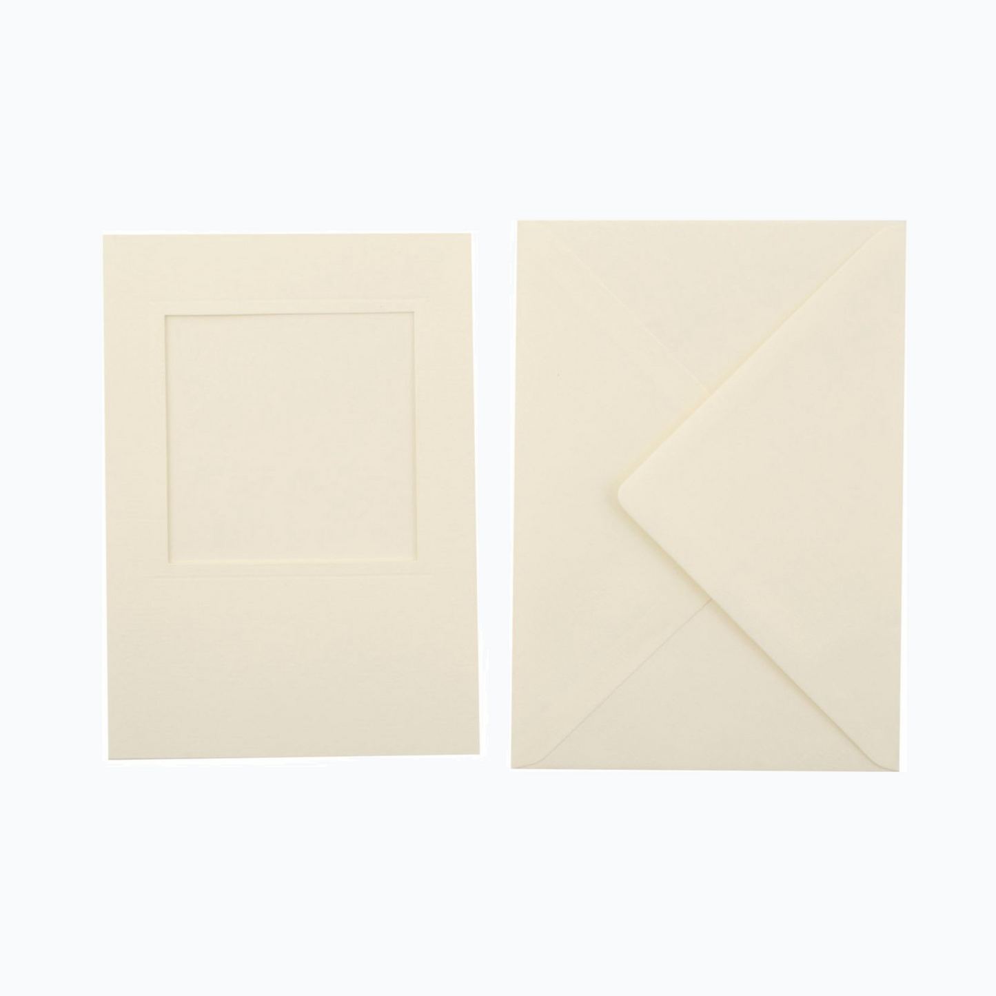 Passepartout Kaarten - Vierkant - Naturel - 5 Stuks