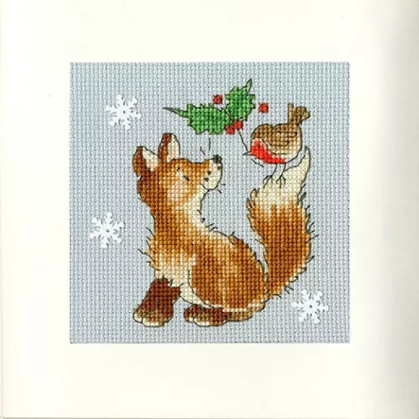 Greeting Card Embroidery Kit - Christmas - Christmas Friends XMAS29
