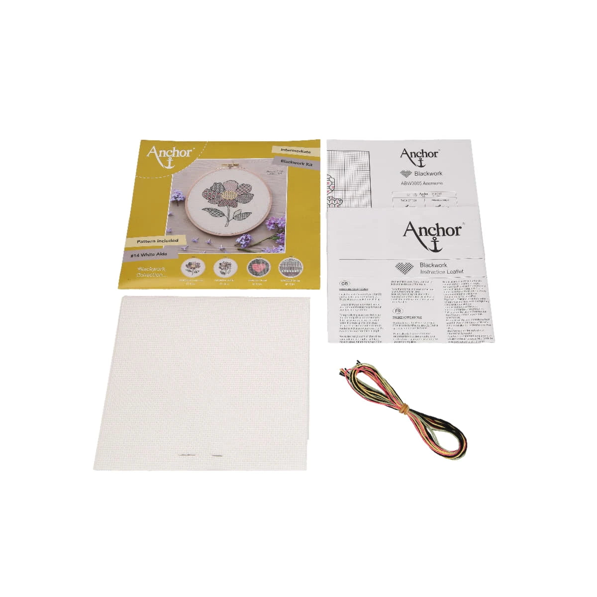 Borduurpakket Blackwork - Anemone ABW0005