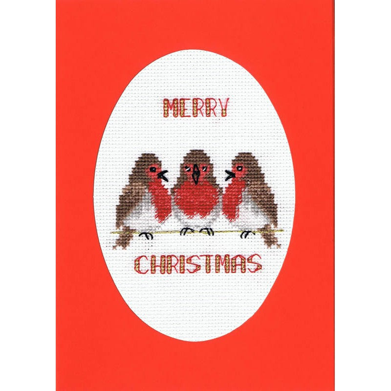 Kit de broderie pour cartes de vœux - Noël - Robin Trio CDX41