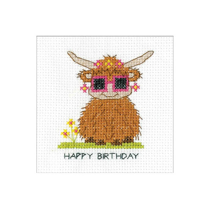 Greeting Card Embroidery Kit - Highland Card - Sunglasses