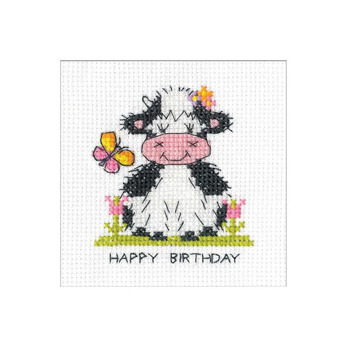 Greeting Card Embroidery Kit - Milkshake Card - Butterfly Birthday