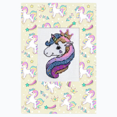 Kit de broderie pour carte de vœux - Licorne SP-081
