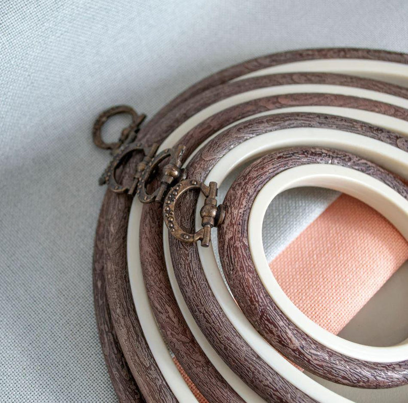 Cerceau flexible en PVC - Rond - Couleur bois