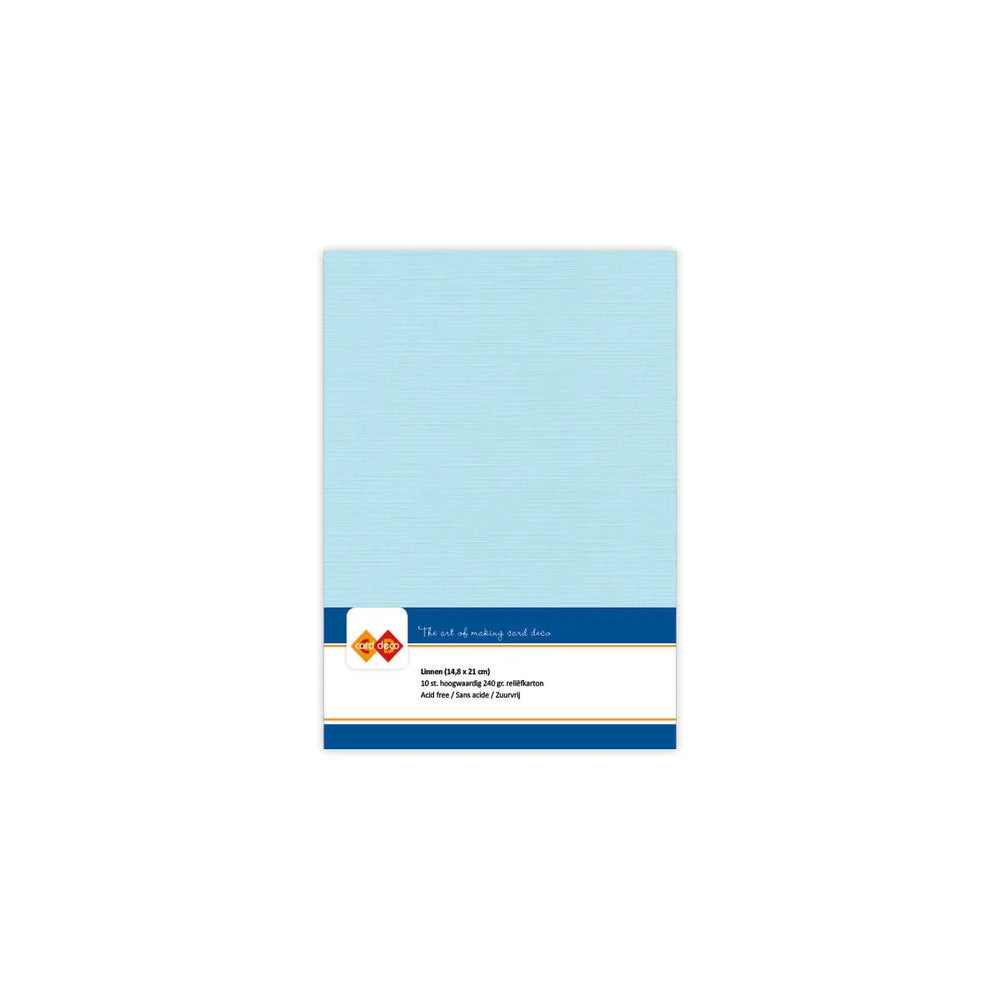 Papier cartonné en lin - A5 - 10 feuilles - Couleurs variées